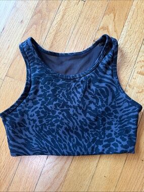 all in motion Black and Charcoal Animal Print Crop Tank